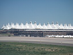 The Teflon-coated fiberglass roof of Denver International Airport's main terminal building is evocative of the Colorado Rocky Mountains