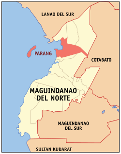 Mapa de Maguindánao del Norte con Parang resaltado