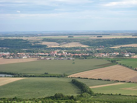 Libochovice, vue aérienne.