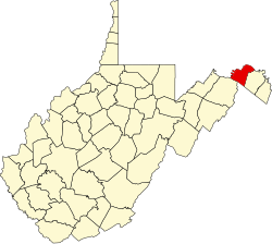 Karte von Morgan County innerhalb von West Virginia