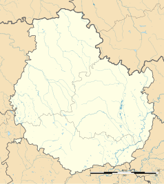 Mapa konturowa Côte-d’Or, w centrum znajduje się punkt z opisem „Lamargelle”