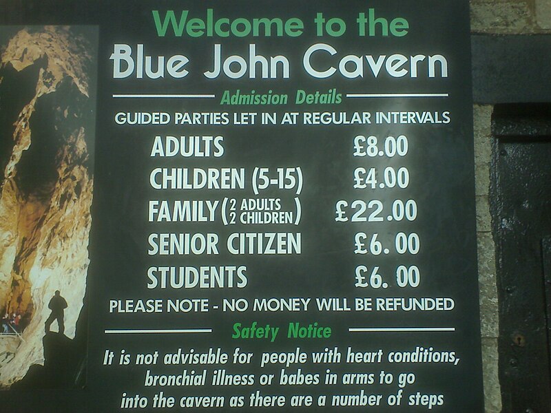 File:Entrance Sign at Blue John Mine.jpg