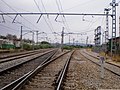 Estació de Mollet - Sant Fost: Inici de la línia de ferrocarril Mollet - Papiol / Castellbisbal (vies que surten cap a la dreta) a la línia Barcelona - Granollers - Portbou - Cerbère.