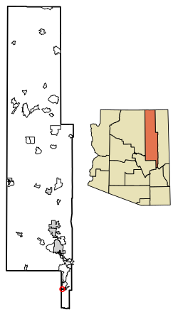 Location of Fort Apache in Navajo County, Arizona.