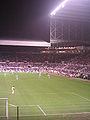 The seating in the corner after the 1998 rebuilding of the west stand