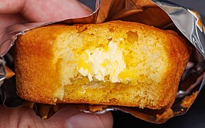 Cake filled with custard