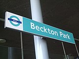 Signage on westbound platform