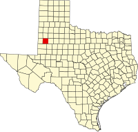 Map of Texas highlighting Terry County