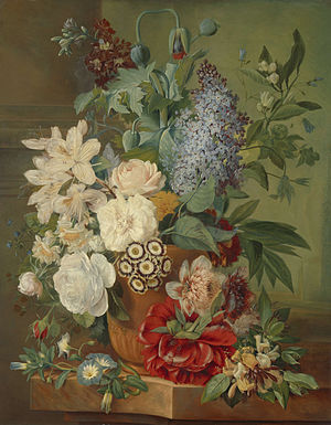 Flowers in a Terracotta Vase