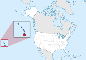 地图中高亮部分为夏威夷州