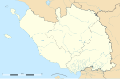 Mapa konturowa Wandei, u góry nieco na lewo znajduje się punkt z opisem „Froidfond”