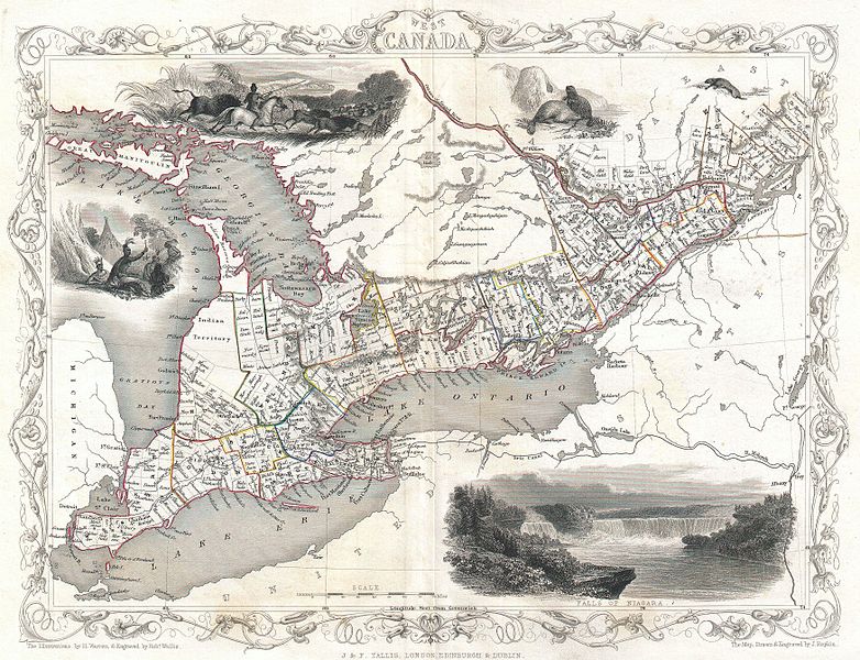 File:1850 Tallis Map of West Canada or Ontario ( includes Great Lakes ) - Geographicus - WestCanada-tallis-1850.jpg