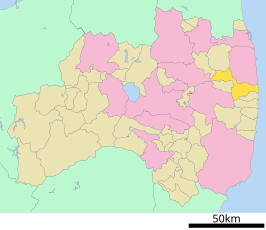 Situering van Namie in de prefectuur Fukushima