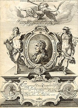 Titelpagina met portret van Ovidius in een Engelse editie van de Metamorfosen uit 1632