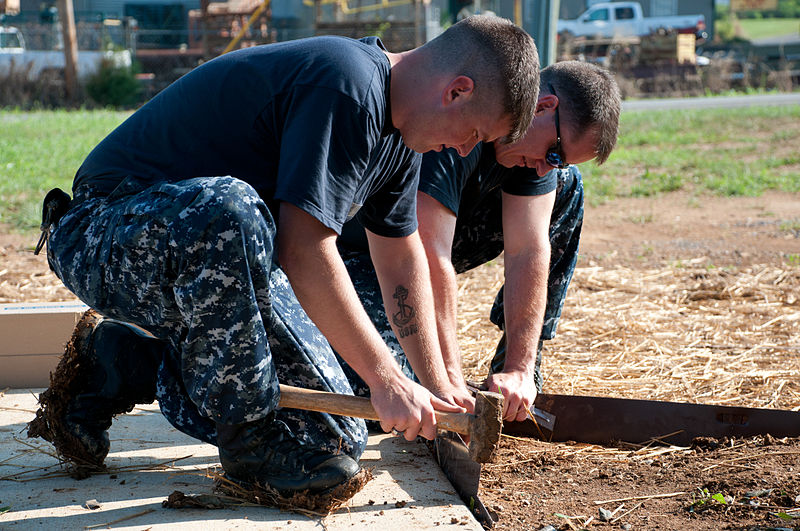 File:US Navy 100807-N-6466B-079 Sailors install landscaping border at the site of a new Habitat for Humanity home.jpg