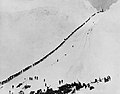 Image 14Miners and prospectors climb the Chilkoot Trail during the Klondike Gold Rush. (from History of Alaska)