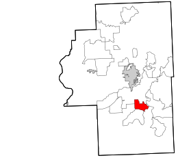 Location within Cherokee County and the state of Oklahoma