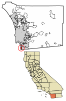 Location of Imperial Beach in San Diego County, California.