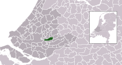 Highlighted position of Nederlek in a municipal map of South Holland