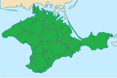 Map of the Crimean peninsula with its political subdivisions