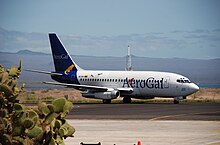 Boeing 737-200 (HC-CFO) de Aerogal en el Aeropuerto Seymour (2008)