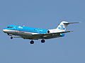 A KLM Cityhopper Fokker 70 landing. KLM Cityhopper retired Fokker 70s in 2017.