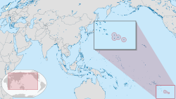 显示皮特凯恩群岛位置的地图（右下方圈出，并于小地图中放大）