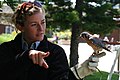 Zoo handler with American Kestrel at Earth Day 2007 at San Diego City College