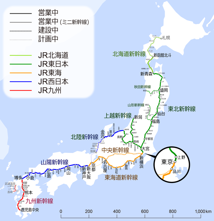 運行区間の路線図