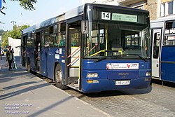 14-es busz a Kosztolányi Dezső téren 2006-ban