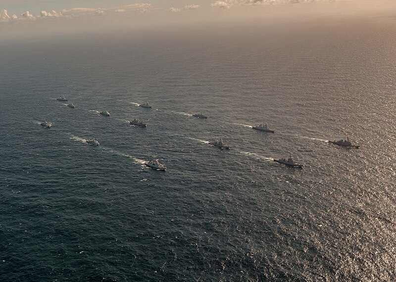 File:230515-F-AV821-002 - USS Oscar Austin (DDG 79) and NATO allies perform a Photo Exercise during Formidable Shield 2023.jpg