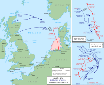 Map of the Battle of Jutland, by Grandiose