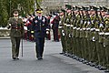 Gen. Martin E. Dempsey, chairman of the Joint Chiefs of Staff, reviews the Irish Honor Guard at Brugha Barracks in Dublin, Aug. 31, 2012.