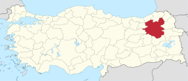 Location of the province within Turkey