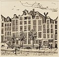 Rokin met de schuilkerk 't Boompje rond 1840