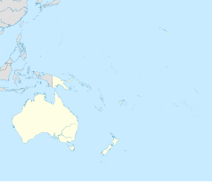 Mapa konturowa Oceanii, u góry po lewej znajduje się punkt z opisem „Inarajan”