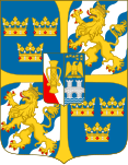 The coat of arms of Sweden, showing Big Dipper above the Napoleonic Eagle.