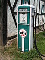 Antique diesel fuel pump located at Roscheider Hof Open Air Museum, Konz, Germany.