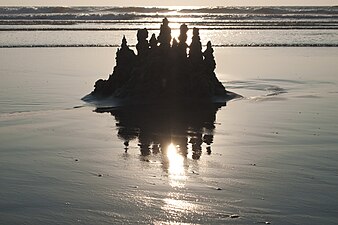 Toujours à Mandrem (Goa), au crépuscule (le large est à l'ouest : le soleil se couche).