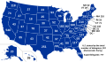 U.S. states by the number of delegates (Democratic Party, 2016)