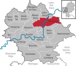 Kaart van Weilburg