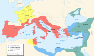 Map of the Ancient Rome at Caesar time (with conquests)-zh.svg