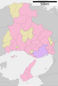 山崎城の位置（兵庫県内）