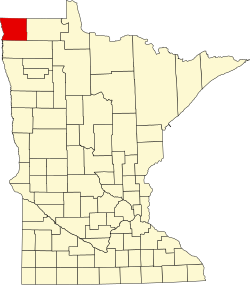 map of Minnesota highlighting Kittson County