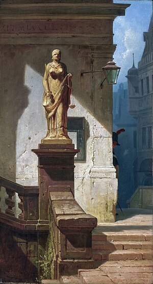 Justitia oder Die Gerechtigkeit wacht (Carl Spitzweg)