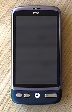 HTC Desire aloitusnäkymä.