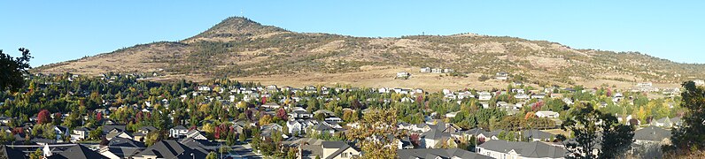 Roxy Ann Peak and housing developments on its slopes