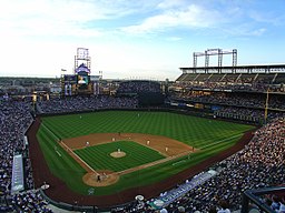 The Colorado Rockies National League baseball club at Coors Field in Denver.