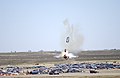 Image 6At the Mountain Home Air Force Base in Elmore County, Southwestern Idaho in September 2003 Capt. Christopher Stricklin ejected from the USAF Thunderbirds number six aircraft less than a second before it impacted the ground at an air show at the base. Stricklin, who was not injured, ejected after guiding the jet away from the crowd of more than 60,000 people