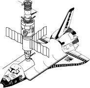 Space Shuttle docked to Salyut (conceptual)